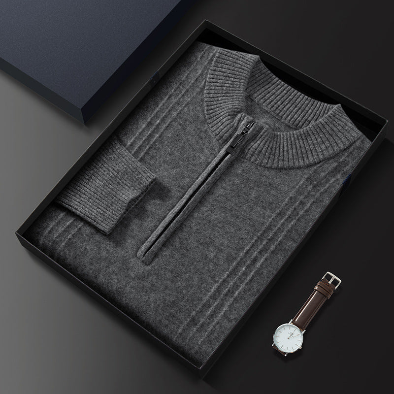 100% Cashmere Ribbed Half Zip