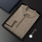 100% Cashmere Ribbed Half Zip