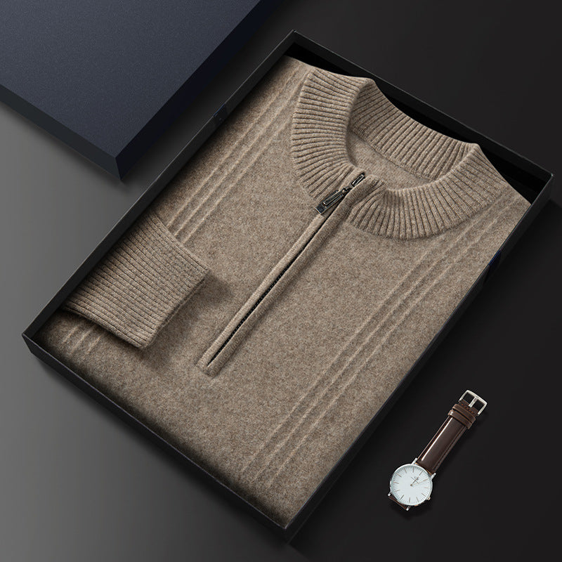 100% Cashmere Ribbed Half Zip