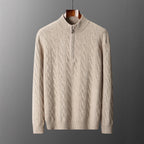 100% Cashmere Woven Half Zip
