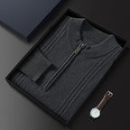 100% Cashmere Ribbed Half Zip