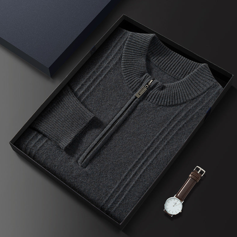 100% Cashmere Ribbed Half Zip