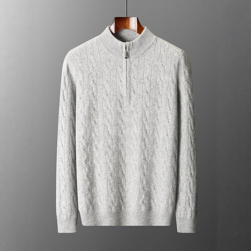 100% Cashmere Woven Half Zip