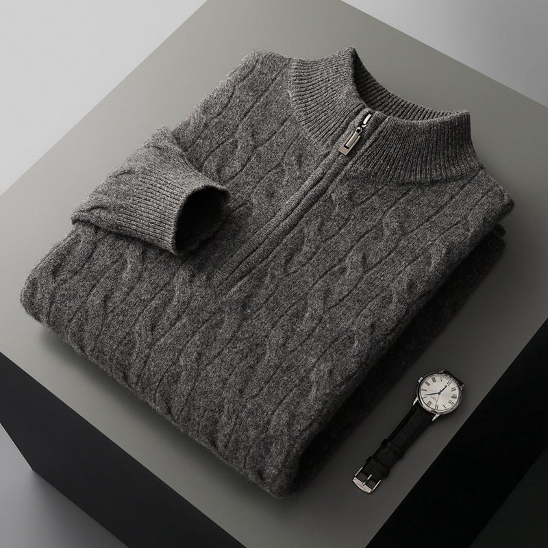 100% Cashmere Woven Half Zip
