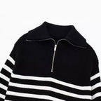 Striped Zip Up Sweater