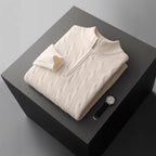 100% Cashmere Woven Half Zip