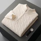 100% Cashmere Woven Half Zip